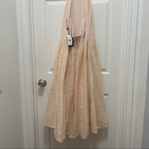 NWT ADRIANNA PAPELL SLEEVELESS SHIRRED TULLE MIDI DRESS - Picture 10 of 16